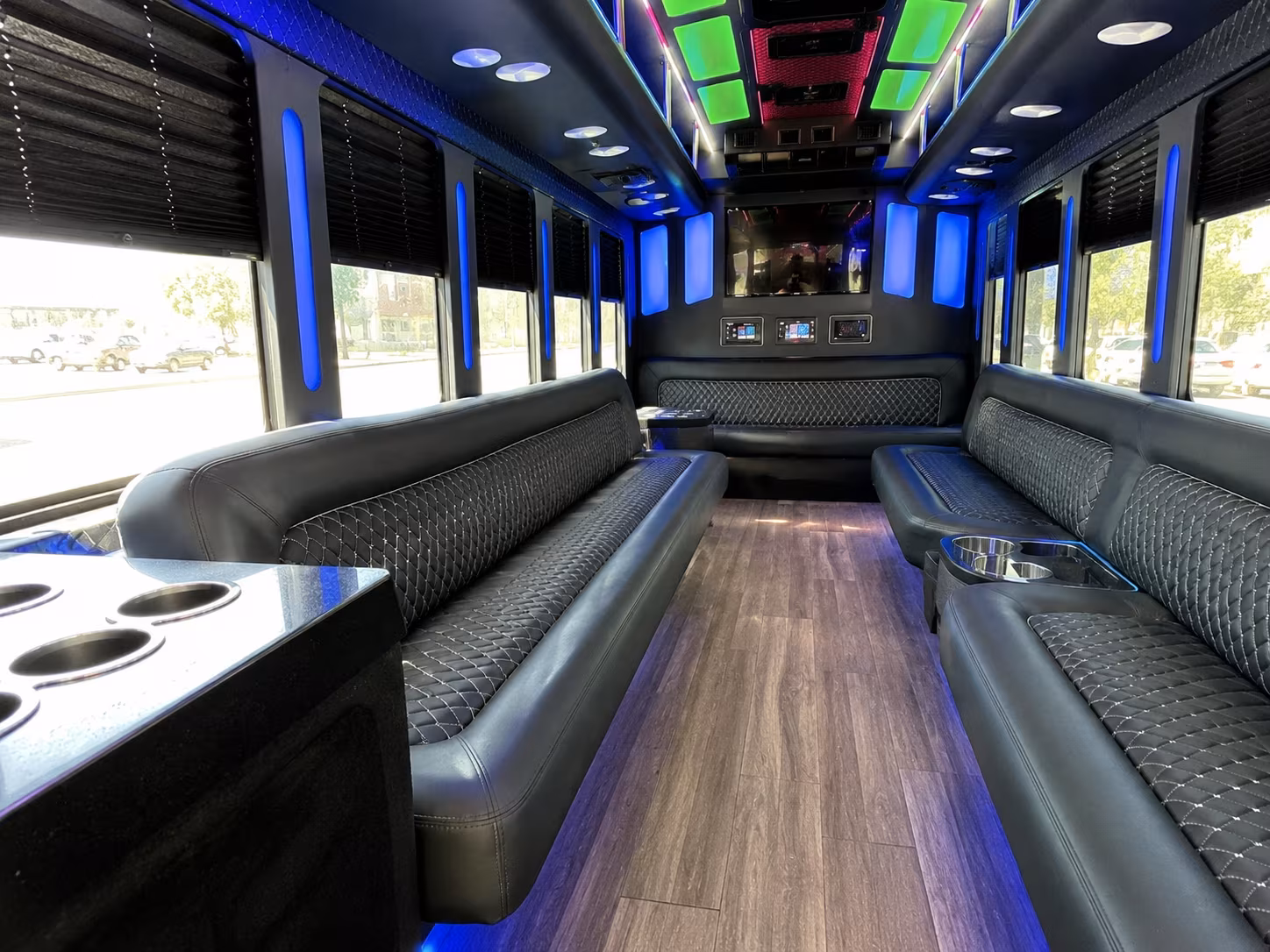 scranton 15 passenger party bus inside