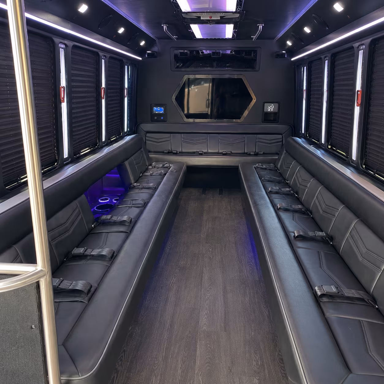 scranton 18 passenger party bus interior