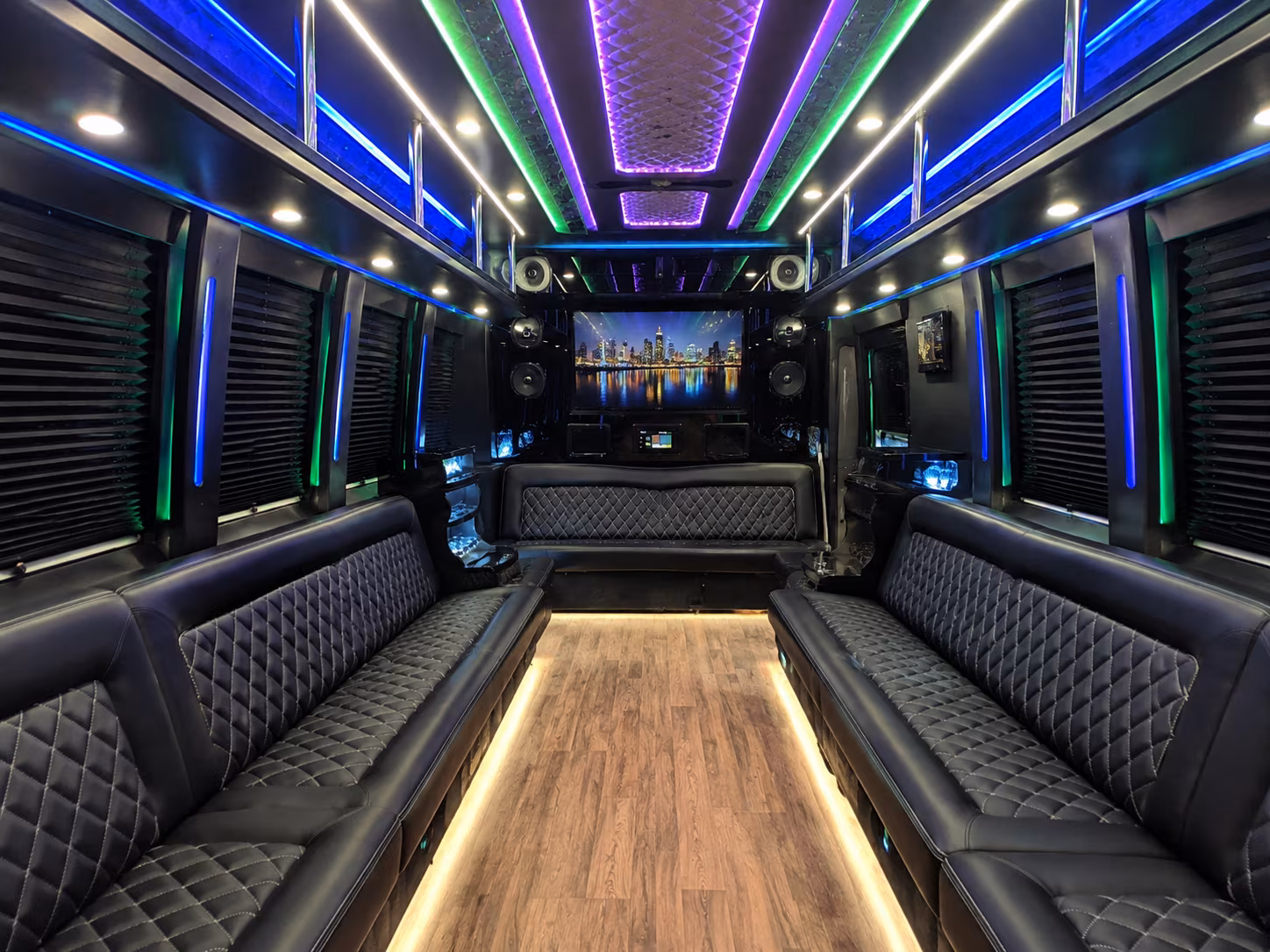 scranton 25 passenger party bus interior
