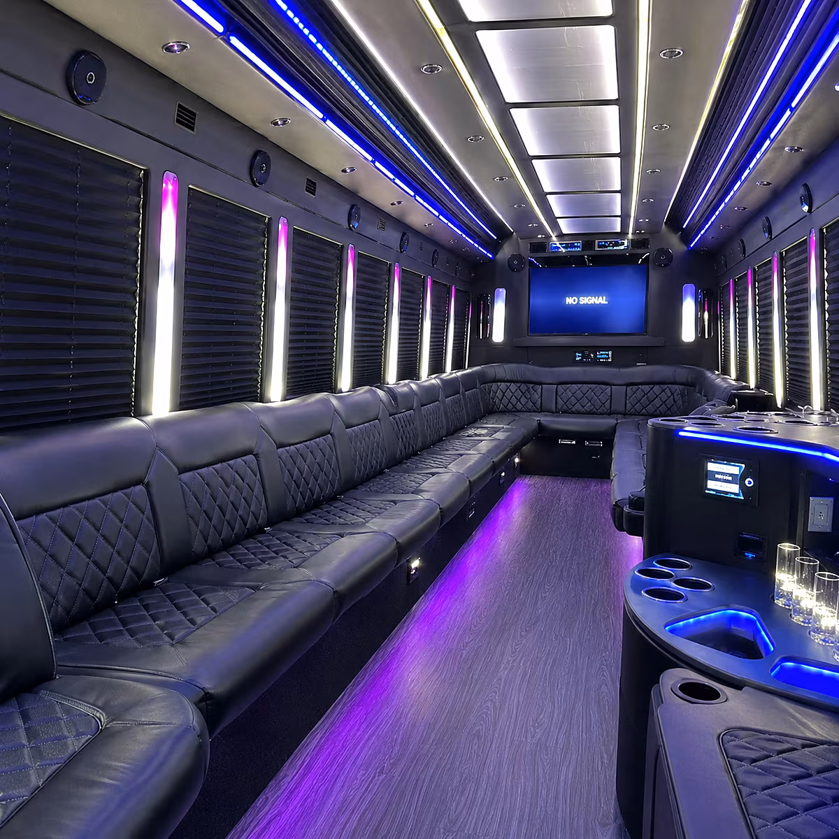 scranton 30 passenger party bus inside