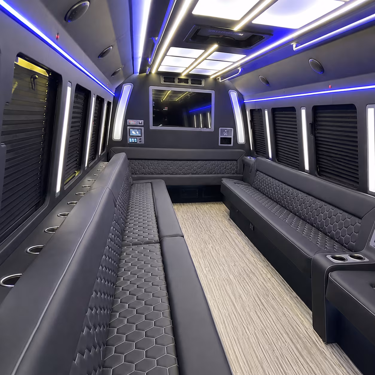 scranton 40 passenger party bus inside