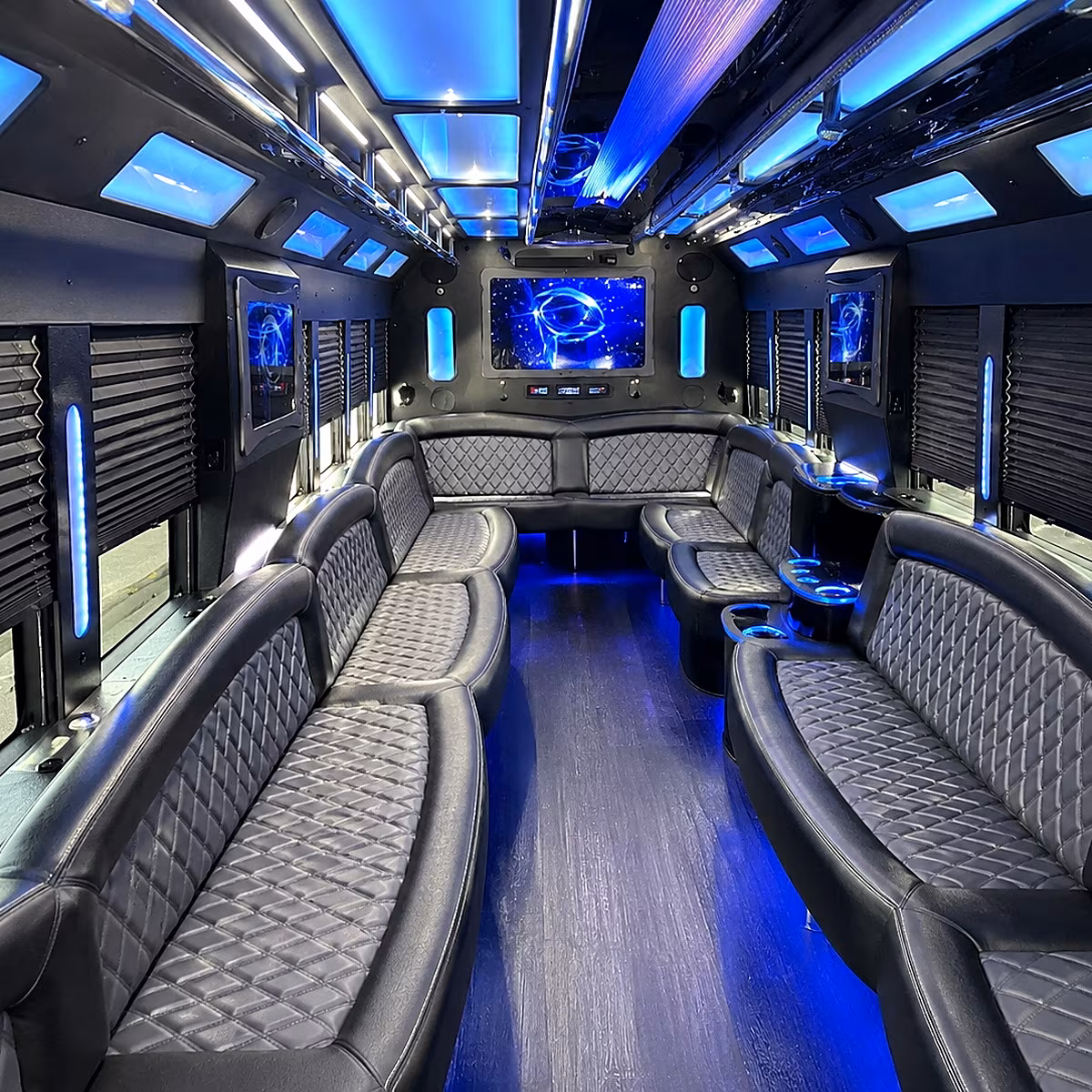 scranton 50 passenger party bus interior